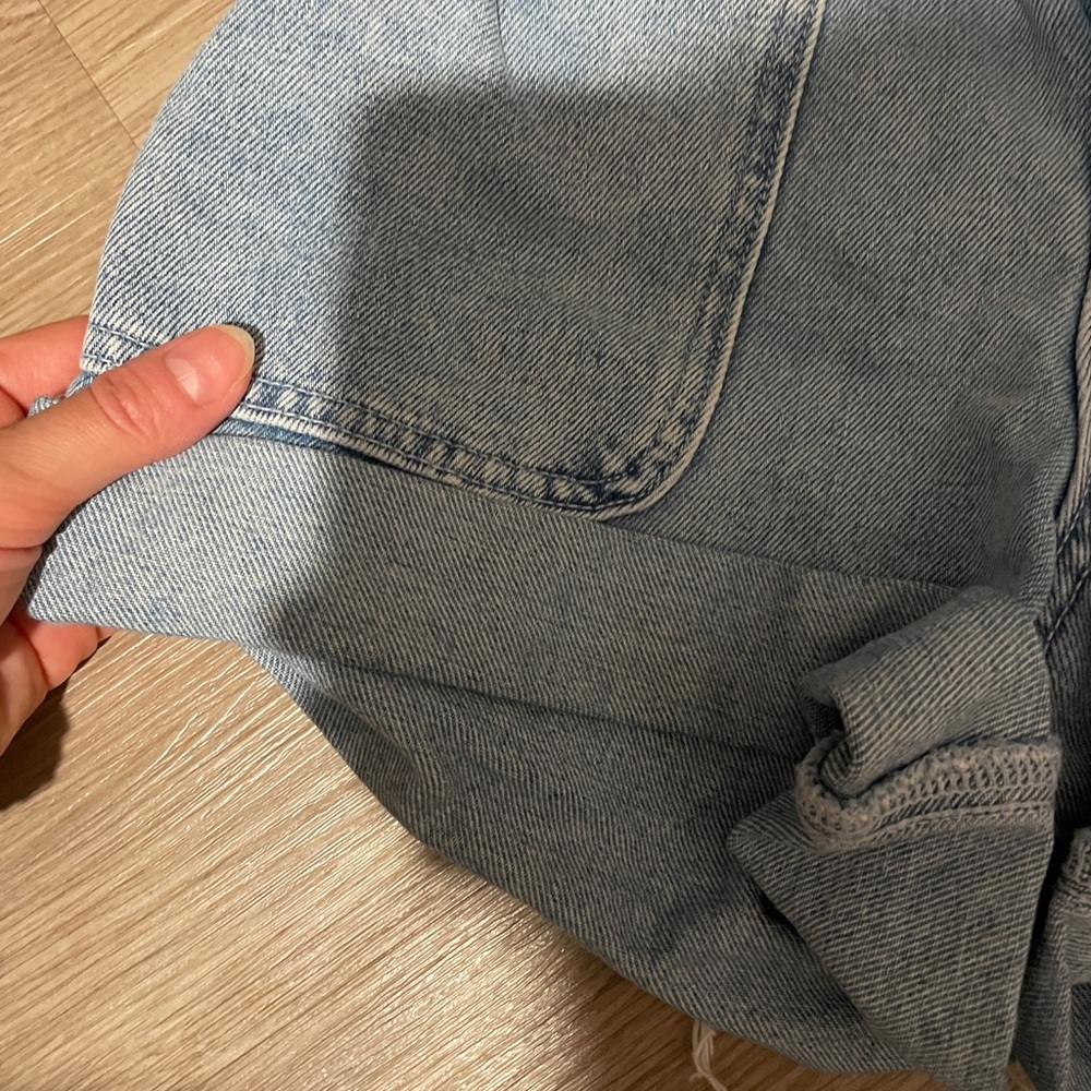 Zara Denim Paperbag Shorts - Picture 4 of 7